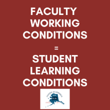 faculty working conditions = student learning conditions with UNAC logo
