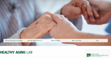 screenshot of Healthy Aging Lab webpage